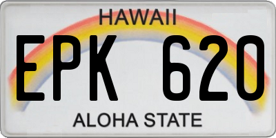 HI license plate EPK620