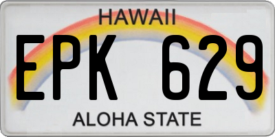 HI license plate EPK629