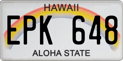 HI license plate EPK648