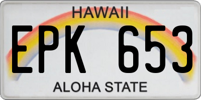 HI license plate EPK653
