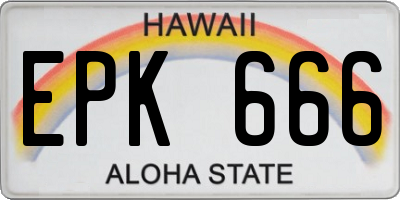 HI license plate EPK666