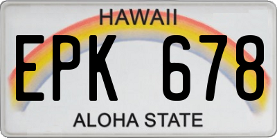HI license plate EPK678