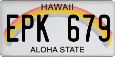HI license plate EPK679