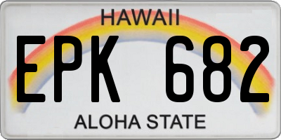 HI license plate EPK682