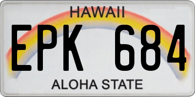 HI license plate EPK684