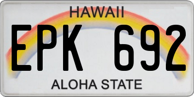 HI license plate EPK692