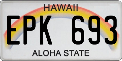 HI license plate EPK693