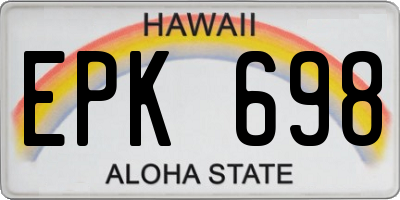 HI license plate EPK698