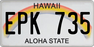HI license plate EPK735
