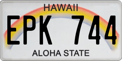 HI license plate EPK744
