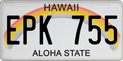 HI license plate EPK755