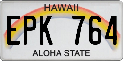 HI license plate EPK764