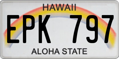 HI license plate EPK797