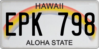 HI license plate EPK798