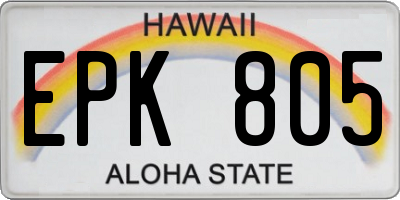 HI license plate EPK805