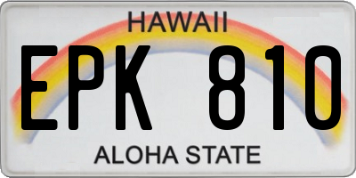 HI license plate EPK810