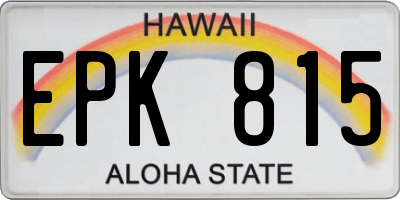 HI license plate EPK815