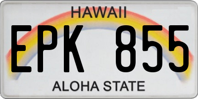 HI license plate EPK855