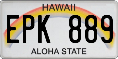 HI license plate EPK889