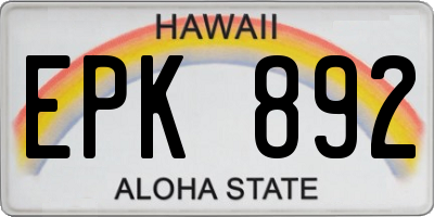 HI license plate EPK892