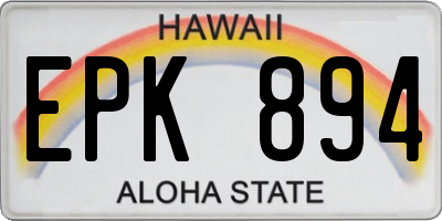 HI license plate EPK894