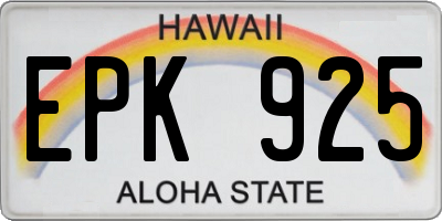 HI license plate EPK925