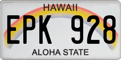 HI license plate EPK928