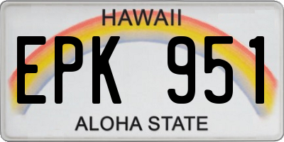 HI license plate EPK951