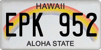 HI license plate EPK952