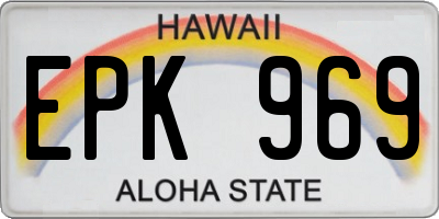 HI license plate EPK969