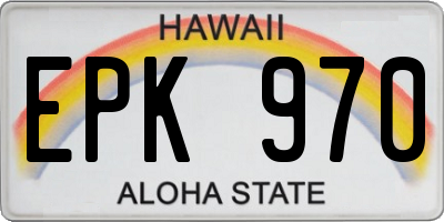 HI license plate EPK970