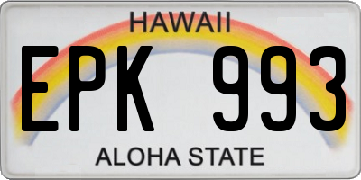 HI license plate EPK993