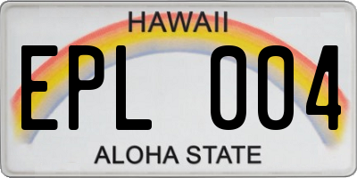 HI license plate EPL004
