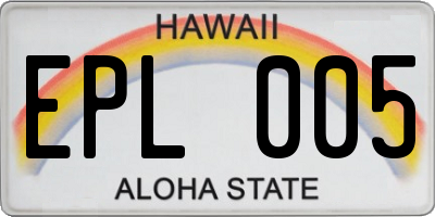 HI license plate EPL005