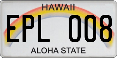 HI license plate EPL008