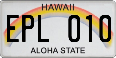 HI license plate EPL010