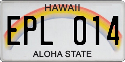 HI license plate EPL014
