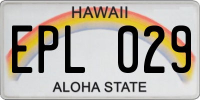 HI license plate EPL029