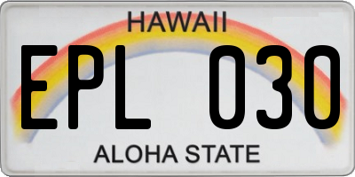 HI license plate EPL030
