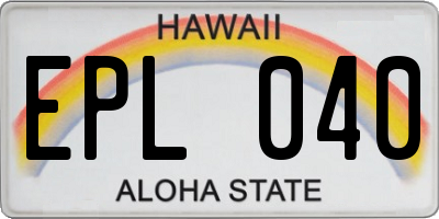 HI license plate EPL040
