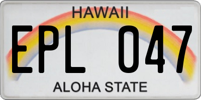 HI license plate EPL047