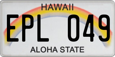 HI license plate EPL049