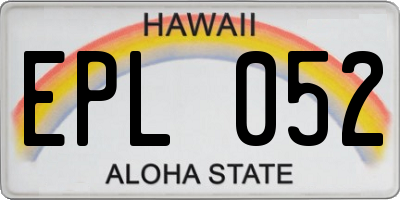 HI license plate EPL052