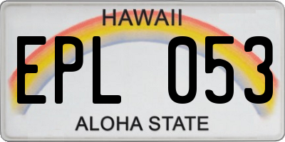 HI license plate EPL053