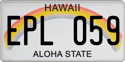 HI license plate EPL059
