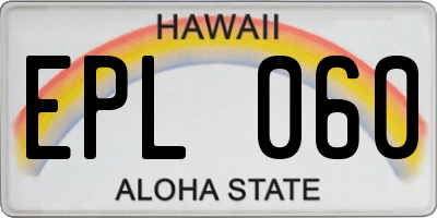 HI license plate EPL060