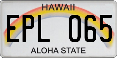 HI license plate EPL065