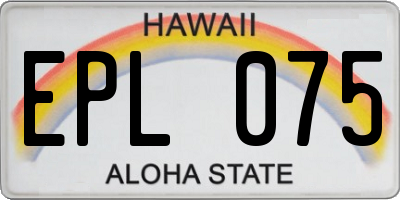 HI license plate EPL075