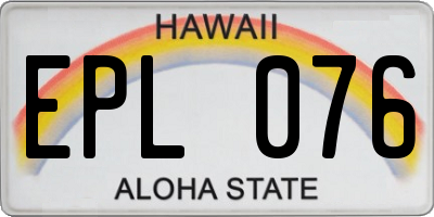 HI license plate EPL076
