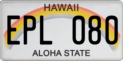 HI license plate EPL080